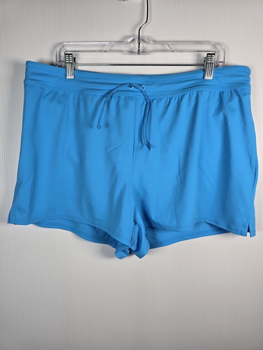 NWOT Lands's End Sunblocking Aqua Swim Shorts Drawstring Waist Built-In Liner 16